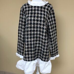 Shein Tweed Dress with White Detail